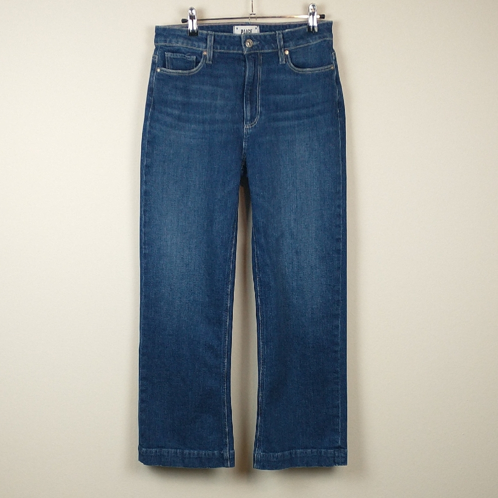 PAIGE Dark Blue Cropped Ankle Jeans